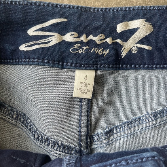 Seven7 High Rise Skinny Booty-Shaper Dark Blue Jean Sz 4 - Picture 8 of 10
